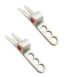 Calsgkspray 2Pcs Silver Golf Divot Repair Tool,Portable Golf Green Divot Fork Tool,Durable Golf Ball Fork Pivot Divot Repair Tool,Compatible for Divot Tools On-Course Accessories