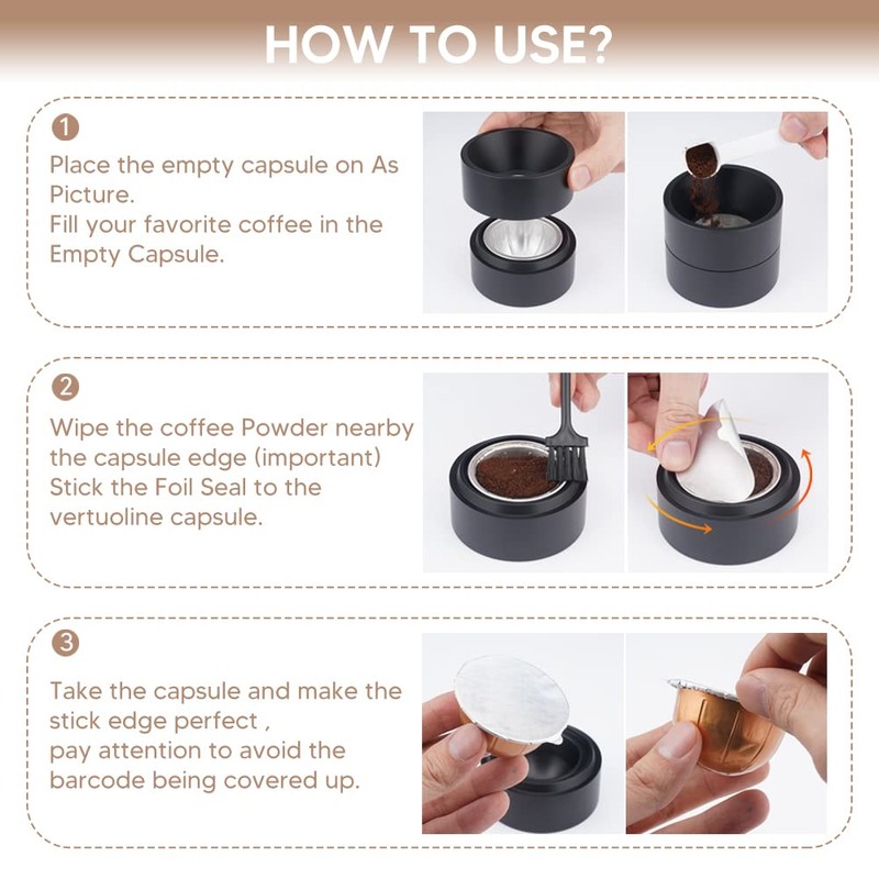 Aluminum Foil Seals Kit to Reuse Coffee Capsules Compatible with