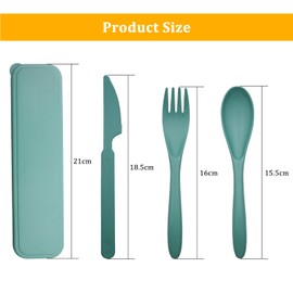 GETRICH Travel Cutlery Set with Case, Reusable Portable Plastic Cutlery, Portable Cutlery Set, Travel Utensils Camping Cutlery for Daily Use Office School Camping Picnic (Green, Orange, Grey, Purple)