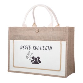 HweeWanX Gift Colleague Birthday Jute Bag, Farewell Gift, Colleague, Jute Bag, 43 x 32 cm, Farewell Gift for Colleagues or Colleagues' Birthday