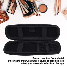 Makeup Brush Holder Bag, EVA Hard Shell Stylus Pen Pencil Case Holder, Portable Travel Make Up Brushes Case Organizer for Face Brushes, Stylus Touch Pens, Fountain Pens (Black)