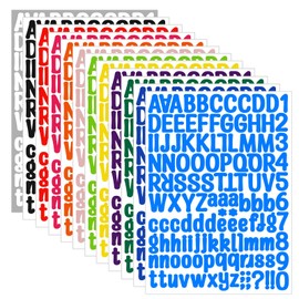 1512 Letter Stickers, 12 Sheets Alphabet Sticker, Vinyl Letters, Mailbox Numbers, Self Adhesive Sticks for Scrapbook, Graduation Cap, Water Bottle, Windows, 1 inch Multicolor Stick on Letters