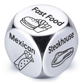 Stocking Stuffers for Men Women Adults: Steel Food Decision Dice Funny Gifts for Him Her Couple Girlfriend Boyfriend Husband Wife Christmas Anniversary Valentines Birthday Wedding Fathers Day