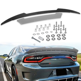 Bonbo Venom V2 Rear Wickerbill Spoiler for Dodge Charger 2015-2024 SRT ScatPack Hellcat, Add-on Type 2-Piece Rear Wicker Bill Spoiler with RivNut Tool (Gloss Black)