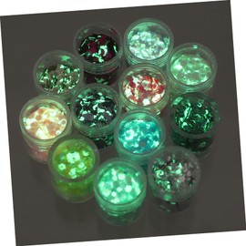 NOLITOY 3sets Luminous Makeup Glitters Face Nail Art Sequins Glow in The Dark Chunky Glitter Sequins for Parties *3