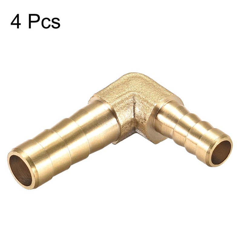 sourcing map 8mm to 6mm Barb Brass Hose Fitting 90