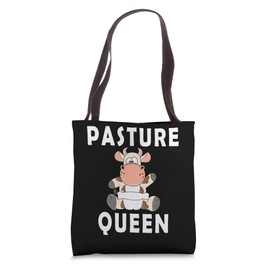 Pasture Queen Funny Baby Cow Calf With Diapers Tote Bag
