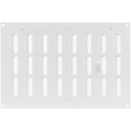Vent Systems 300 x 200 mm / 12" x 8" Inch Vent Cover - White Adjustable Metal Grill Cover - Air Supply Ventilation - Metal Grate - Vent Covers/Grilles for Heating/Cooling, Home, Kitchen, Bathroom