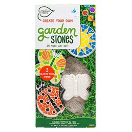 Kit Pintura Piedras Decorativas Niños - Set Manualidades Jardín con 3 Piedras y 6 Pinturas - Juego Artístico DIY Mariposas - Regalo Creativo 8+ años