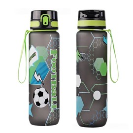 ROSSRORE 1L Sports Water Bottle, BPA-Free Tritan Plastic with Leak-Proof Lid – Running Bottle Spill-Resistant for Adults & Teens, Ideal for Fitness, Cycling, Football, School – Dishwasher Safe