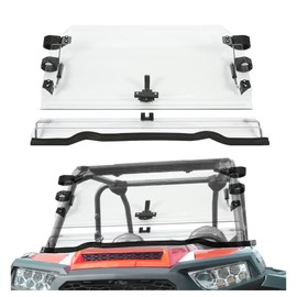 KUAFU 2-IN-1 Front Flip Windshield Adjustable Compatible with 2014-2018 Polaris RZR XP 1000 / XP 4 1000 Heavy Duty Full Windscreen - Clear