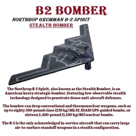 Zugar Land Die-Cast Pullback Stealth Bomber Models (4.25"-5.25") SR-71 Blackbird, F-22 Raptor, F-117 Nighthawk, B2 Bomber (B2 Bomber)