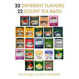 Ahmad Tea Sampler Assortment, Variety Pack (22 Count), 22 Unique Flavors of Tea