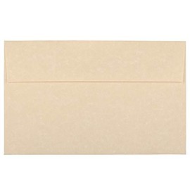 JAM PAPER A10 Parchment Invitation Envelopes - 152.4 x 241.3 mm (6" x 9 1/2") - Brown Recycled - 50/Pack