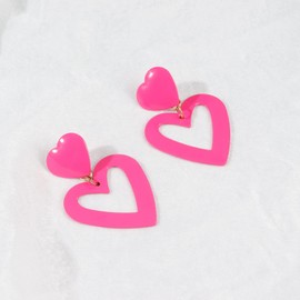 Valentines Day Earrings Gifts for Her Valentines Day Shirts Outfit Women Red Love Heart Earrings Hot Pink Valentines Earrings Valentines Day Jewelry Gifts