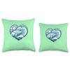 Pearl Gourami Fish Heart Throw Pillow