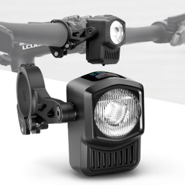 Büchel LED Front Bicycle Light - USB-C Bicycle Lamp Front with 8 Hours Light Duration, Control Display & 4 Light Modes (15-60 Lux) - StVZO Compliant Road Bike Light - Tool-free Assembly