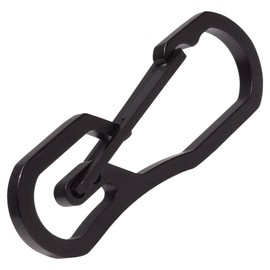 PR-SUTECARA-BK Carabiner Stainless Steel Key Holder, Military, Lightweight, Outdoor, Men's, Load Capacity 55.1 lbs (25 kg) (Black)