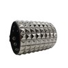 Scddboy Unisex Punk Leather Stud Bracelet,Silver Pyramid Studs Cuff Biker
