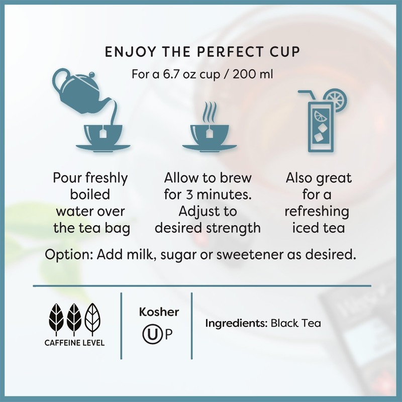 Wissotzky English Breakfast Black Tea, 20 Tea Bags | Robust