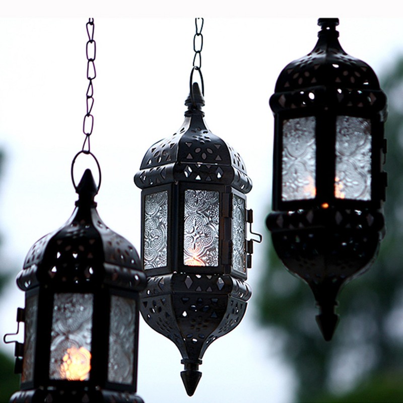 Hanging Candle Lantern Moroccan Chandelier Retro Candle Holder Moroccan Vintage