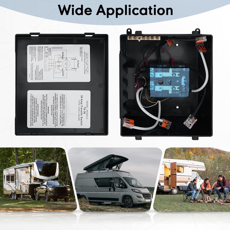 LINKCRO Automatic Transfer Switch，30 Amp Transfer Switch Kit for Inverter/Shore