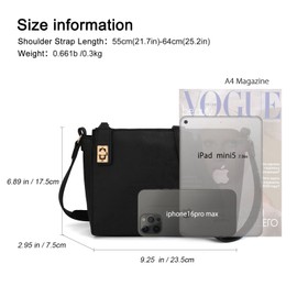 Gladdon Women's Shoulder Bag, Small, Lightweight Crossbody Bag, Mini Shoulder Bag for Everyday, City & Travel, black