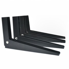Sedesbon Folding Shelf Brackets 4 PCS , Metal Shelf Brackets 8 Inches, Heavy Duty Shelf Brackets, for Home Kitchen,Living Room, Bathroom, Office Area Floating Shelf Applications, Black