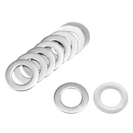 sourcing map 10 Pcs 11mm x 18mm x 0.8mm 304 Stainless Steel Flat Washer for Screw Bolt