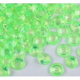 Gintoaria 1000pcs/ Pack Wedding Table Acrylic Diamond Scatter Crystals Confetti Acrylic Gems Vase Fillers Rhinestones for Wedding, Bridal Shower, Vase Beads Decorations (10mm, Green)