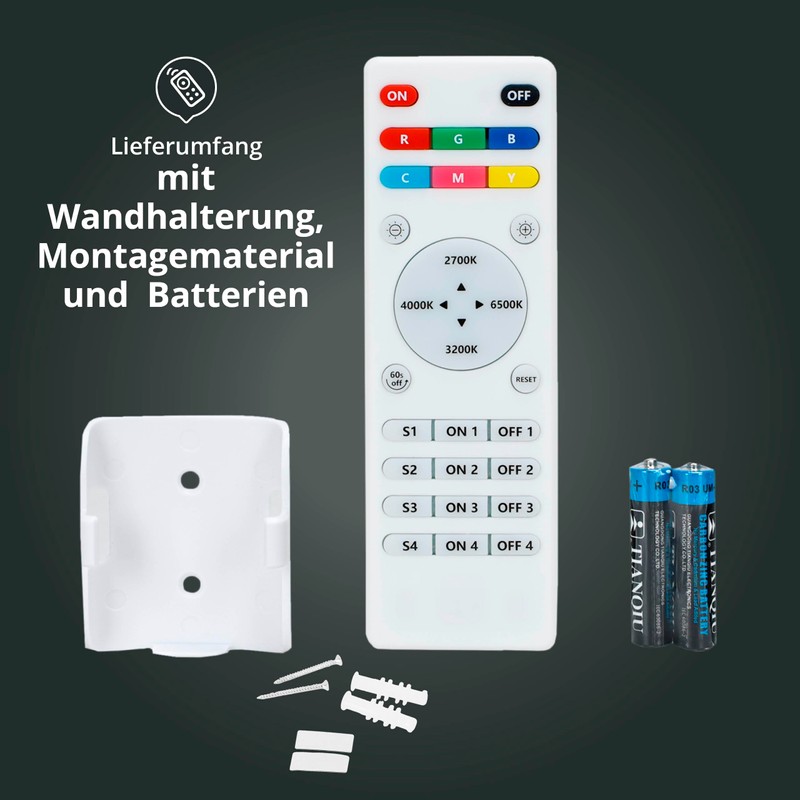 4-Zone Wireless Remote Control with Wall Mount for Alternative Control