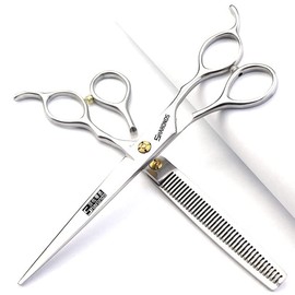 7/7.5 Inch Professional Hair Cutting Scissors with Thinning Scissors Black