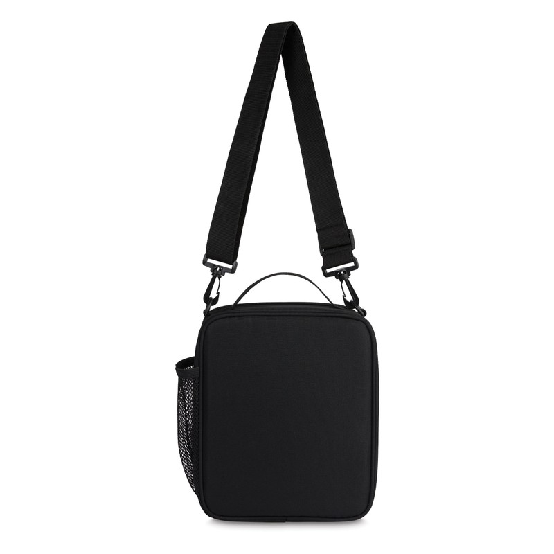 PackIt Freezable Crossbody Lunch Box, Black, Built with ECOFREEZE Technology,