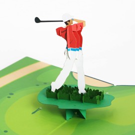 CUTE POPUP - Golf Pop Up Card, Birthday Card Popup Card, Thank You Card, Congratulation Card - Table Display, Nice Present for Husband, Son, Friends or Golf Lover (6''x8'' inches)
