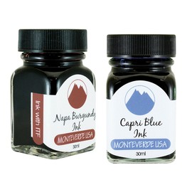Monteverde 60ml Core Fountain Pen Ink Bottle (30ml Napa Burgundy Ink Bottle G309NB, 30ml Capri Blue Ink Bottle G309CB)