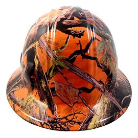Texas America Safety Company America Camo Full Brim Style Hydro Dipped Hard Hat - Orange
