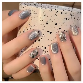 Domiya Nail Tip, Ballet, Short Nail Tip, Very Short, Popular, Nail Stickers, Cute, 3D Nails, 24 Pieces, Round Tip, Fashion, Wedding Nail Tip, Bride Nail (MZ140)