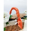 1 Piece of Orange Square Satin Scarf Wrap Neck Scarf