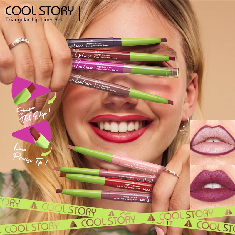 8pcs Nude Lip Liner Makeup Set - Waterproof & Smudge-Proof