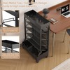 UMDONX Modern Mobile Book Cart Single-Sided Rolling Bookshelf with Metal