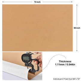 2 Yards Marine Vinyl Fabric, Upholstery Faux Leather, Soft Waterproof Synthetic Fabric Material for Outdoor Boat Automotive, Car Seats, Upholstery Crafts, DIY Sewing, Sofa, Handbag 54" x 72" (Beige)