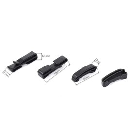 Elizabeth Belt Clips, 2 Types, Set of 20, Tape Clips, 2 Types, For 2.0 inches (50 mm) / 1.5 inches (38 mm), Lightweight, Resin, Black Webbing