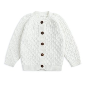 Simplee kids Baby Sweater Cable-Knit Long Sleeve Baby Unisex Cardigan for Autumn Fall 12-18 Months