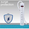 KMC 6-Outlet Surge Protector Power Strip, 2-Pack, 1200 Joules, 6ft