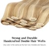 HOTBANANA Human Hair Clip in Hair Extensions, Balayage Light Blonde