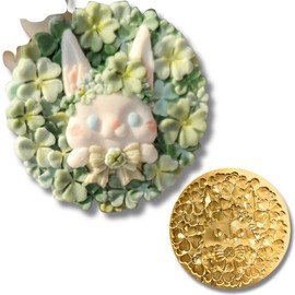 [Rabbit Four Leaf Clover Rabbit Happa Sealing Stamp Head Sealing Wax (Rabbit Four Leaf Clover) (Size: Length 1.2 inches (30 mm) x Width 1.2 inches (30 mm)