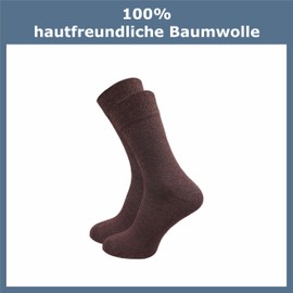 GAWILO Men's Socks Made of 100% Cotton (8 Pairs) | Without Pressing Seam | Cotton Socks with Reinforced Heel & Toe, brown