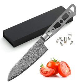 KATSURA Woodworking Project Kit – Santoku Knife Blank – 5 Inch – Japanese Premium AUS 10, 67 Layers Damascus Steel – NO LOGO