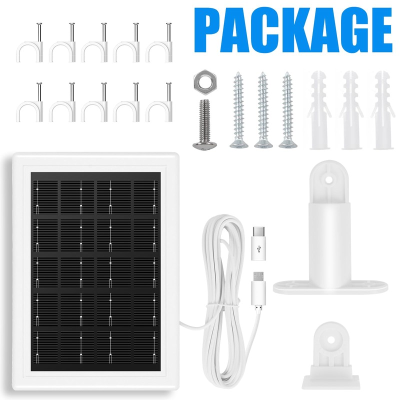 Solar Panel for Security Camera, 5V USB Solar Panel Compatible