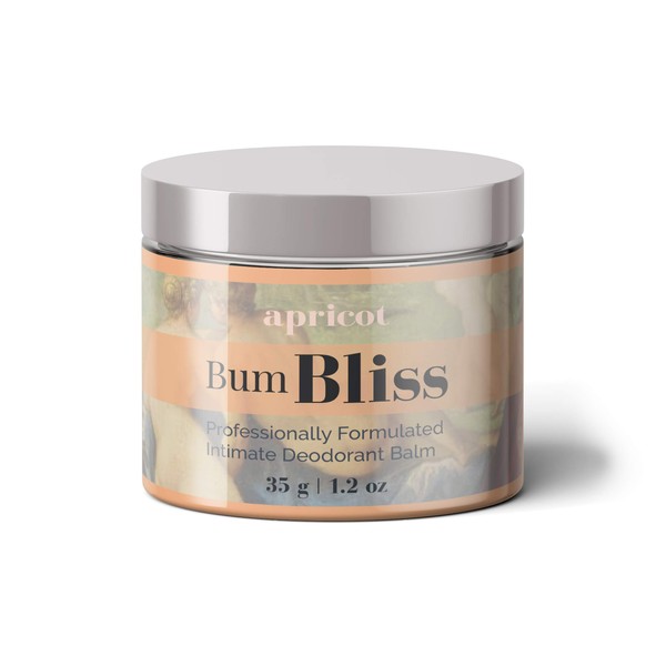 Bum Bliss Intimate Deodorant Balm -(Apricot) Odor Neutralizer for your Bum, Privates & Armpits - No Peroxide, No Rinse, Gentle Leave-In Formula that Works Instantly - For Fans of Comfort